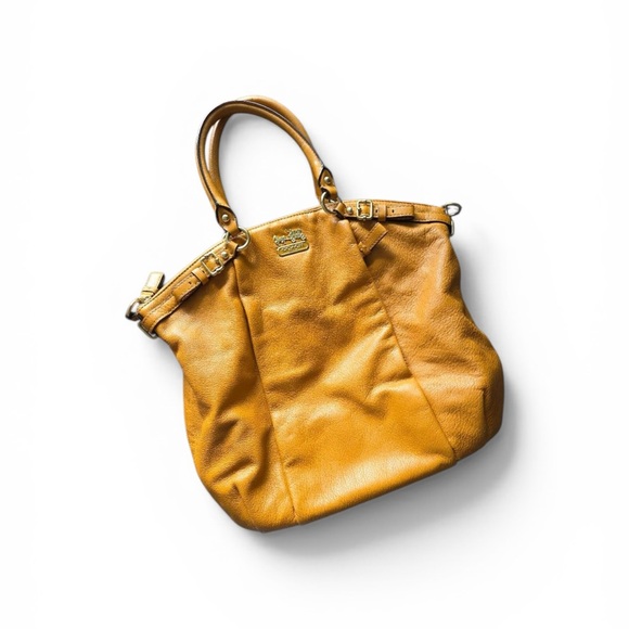 Coach Handbags - COACH Lindsay Mustard Yellow Satchel